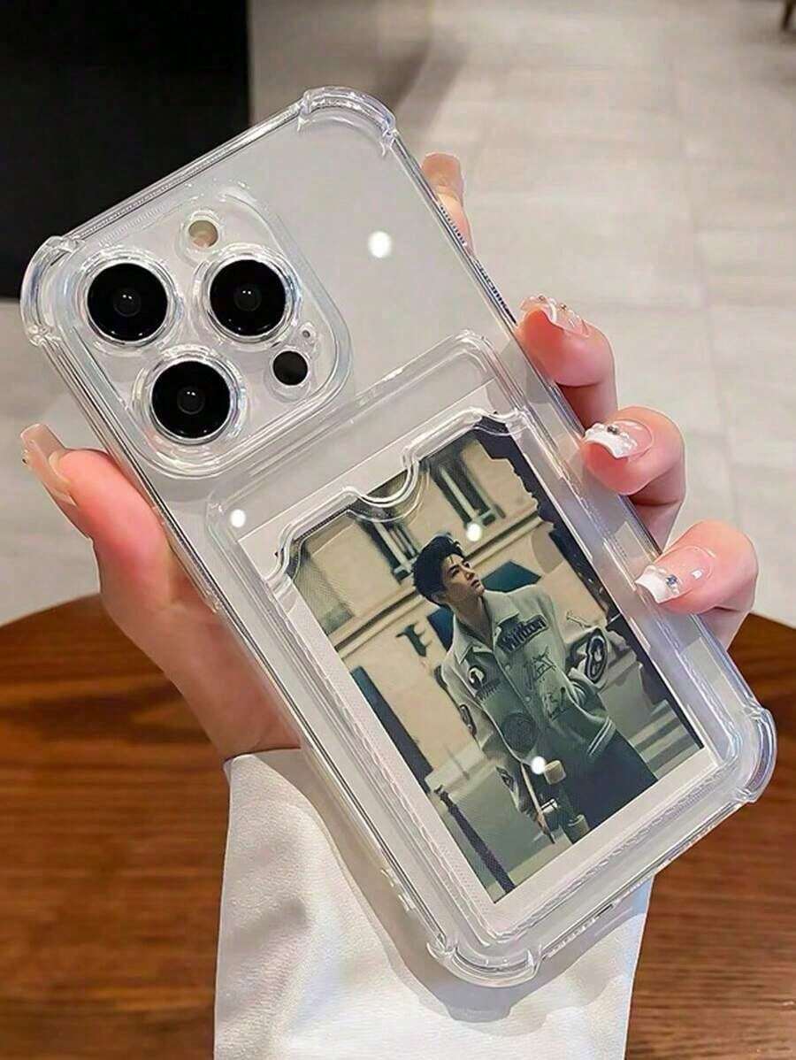 Funda de teléfono de silicona transparente, a prueba de golpes y caídas, adecuada para iPhone, Galaxy y otros modelos, cubierta protectora de TPU, resistente al agua, anti-caídas, anti-arañazos - 1 pieza - Ver 1