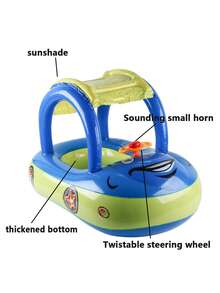 1 chiếc ghế phao bơi cho trẻ em, ghế phao bơi hình thuyền/tàu dễ thương, phao bơi hình thuyền/tàu cho trẻ học bơi, phao treo nách, phao bơi mùa hè. - Nhiều màu - Xem 5