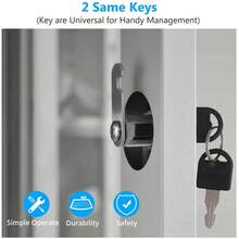 4pcs Drawer Lock Cylinder 16-20mm Cabinet Lock, Suitable For Metal Wardrobe, Employee Locker And Office Desk Drawer With Key Cam Lock - Durable Iron Structure, Non-Electric - Cabinet Lock - View 6