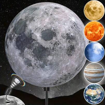 תאורת הקרנת פלנטה לד, מצוידת ב-1/3/6 מקרנים מתחלפים, סיבוב 360 מעלות, ספק כוח USB, מתאים לקישוט חדר, רקע צילום, הצגת תבניות ירח, כדור הארץ, מרקורי, מאדים ושבתאי, קישוט חדר בנושא חלל