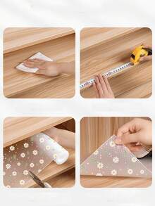 1 Cuộn lót tủ, ngăn kéo, chống dính, chống thấm nước bằng EVA với họa tiết hoa cúc, lý tưởng cho kệ bếp, bề mặt tủ và trang trí nhà cửa (30cm*100cm) - Hoa cúc + Lá xanh - Xem 8