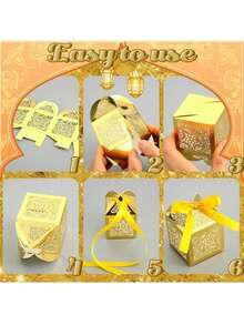 Hộp quà giấy đựng kẹo và bánh quy rỗng, thích hợp cho lễ Eid Al-Adha, Eid Mubarak (10 chiếc/gói), quà tặng tiệc Ramadan. - Xem 6