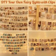 1pc 1.5M10led/3M20led Light Battery Powered Decorative Light String Peg String Lights(Battery Not Included),Perfact For Indoor Decor/Holiday/Birthday/Party/Room Decor - Multicolor - View 2