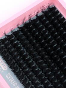 200pcs/180pcs/160pcs/140pcs/120pcs 8D Luxury Fluffy DIY Cluster Lashes - 14-20mm Mixed Length Eyelash Extension 0.07mm Russian D Curl Thick Reusable Dramatic Lashes Suitable For Beginners Easy To Use - 10 Rows (60D/80D/100D/120D/160D/200D Various Specifications) Cluster Lashes, Lash Clusters, Individual Lashes, False Eyelashes - D - View 7