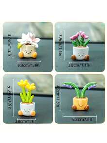 1pc Cute Car Accessories, Flower Car Decorations, Mini Center Console Ornaments, All Exuding A Sense Of Luxury. Center Console Accessories, Interior Accessories - Random Styles - View 4