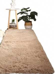 Soft, Fluffy, Shaggy Bedside Rug/Runner, 1.30 X 0.50 M - Apricot - View 2