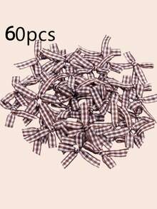 60 chiếc nơ bướm mini kẻ caro thủ công, nơ gói quà, phụ kiện quần áo nội y, kẹp tóc, đồ dùng DIY - Xem 17