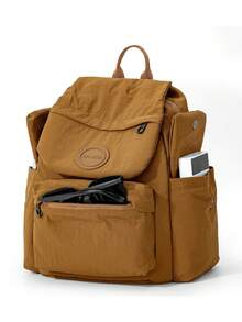 简约休闲大容量背包，防水超轻女款书包/旅行包 - 長方形 - 查看 5