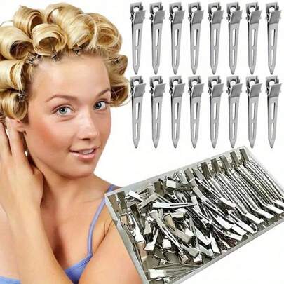100/60/50 Pcs Professional Metal Hair Clips For Women's Curly Hair - Non-Slip Design, 1.77 Inches Long, Creates Fluffy Roots, DIY Styling Clips, Ideal For Buns, Braids & Updos - Suitable For All Hair Types (No Chemical Ingredients)