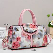 M MENGYISCC 大容量托特包，简约百搭肩枕包，优雅中年女性手提包，春夏款 - 粉色 - 查看 3