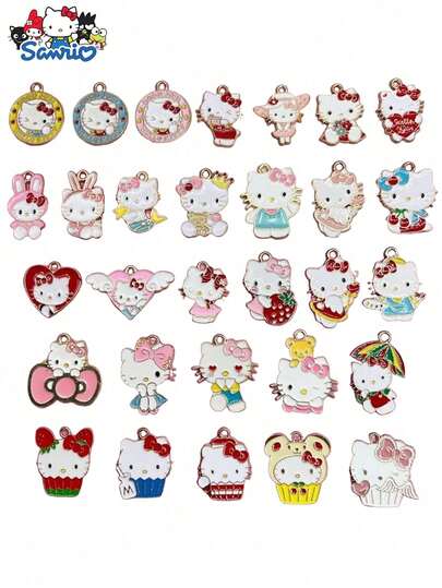 SANRIO Mặt dây chuyền hợp kim hình gia đình ngẫu nhiên, phụ kiện trang trí DIY cho vòng cổ, móc khóa, vòng tay.
