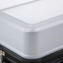 YONSLY Hard Shell Suitcase 16/20/24/28 Inches With 4 Wheels 360° Combination Lock Soft Rubber Handle Mesh Pocket Lightweight Suitcase For School - Silver - View 9