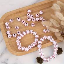 50pcs Cute Baseball Shaped Beads, Suitable For Making Bracelets, Necklaces, Charms, Phone Straps, Pendants And Other DIY Jewelry, Great For Jewelry Designers And Party Favors - Multicolor - View 4