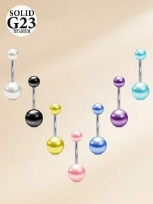 CIZME 14G 短款肚臍環 短棒鈦合金肚臍穿刺飾品 女款，6mm 8mm 10mm 12mm 肚臍穿刺配件 - 彩色 - 查看 10