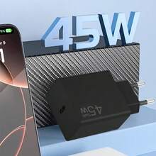 45W Fast Charging GaN USB-C Power Adapter With 1.5m Data Cable, Compatible With MacBook Pro/Air, Galaxy S22/S23/S24, Tablets And Laptops - EU C Type Plug(220-240V) - View 7