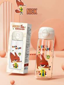 Bình nước Disney "Zootopia" 500ml, thiết kế hoạt hình Judy Hopps và Nick Wilde, chất liệu nhựa, mở nắp một chạm, cốc hai ống hút, chống rò rỉ, di động, bền, dễ vệ sinh, thích hợp cho trường học, du lịch, phòng tập thể dục, món quà lý tưởng cho người hâm mộ anime. - Nhiều màu - Xem 10