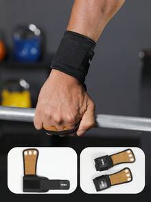 VBOSI 1 Pasang Balutan Pergelangan Tangan Kulit Sapi Tahan Abrasi dengan Pita Elastis & Pengikat Velcro - Pegangan Stabil untuk Angkat Beban, Powerlifting & Latihan di Gym - MultiWarna - View 4