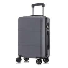 YONSLY Hard Shell Suitcase 16/20/24/28 Inches With 4 Wheels 360° Combination Lock Soft Rubber Handle Mesh Pocket Lightweight Suitcase For School - 深灰色 - 查看 10