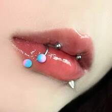 4-Color Gradient Acrylic Lip Ring, Titanium Steel External Thread, Niche European And American Lip Piercing Jewelry - Four-color Gradient Acrylic Lip Ring - View 17