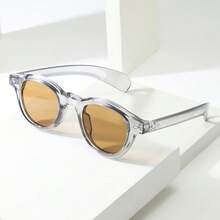 1 chiếc kính thời trang nam gọng tròn cổ điển tối giản (Thích hợp cho lái xe, du lịch, thường ngày, nghỉ mát, hoạt động ngoài trời, thể thao, sử dụng hàng ngày) - Những lát trà khung màu xám - Xem 12