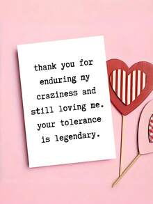 1pc Funny Thank You Card With Envelope - "Thank You For Enduring My Craziness" Humorous Gratitude Gift For Husband, Wife, Teachers & Friends, Versatile For Weddings & Birthdays, Blank Inside - View 8