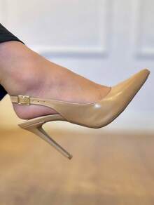 Women's Open-Toe Pump With 11cm Heel - Angela Galvão 2 - 納帕稻草 - 查看 3