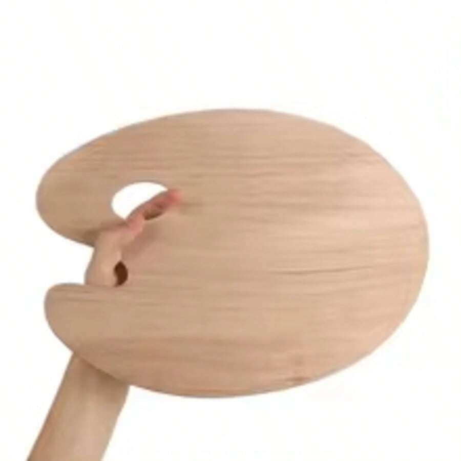 木质调色板鬃毛画笔套装，3 款油画丙烯画美术用品，30x24厘米/24x18厘米 - 木質調色盤 - 查看 1