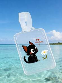 可爱猫咪花朵图案方形亚克力行李牌，防水行李标签，旅行证件卡套，适用于情人节、圣诞节、母亲节、父亲节、毕业典礼、旅行、商务、背包、手提包和书包标签，旅行必备，返校行李箱标签，行李飞机便携旅行配件，假日必备，夏季旅行必备 - 彩色 - 查看 8
