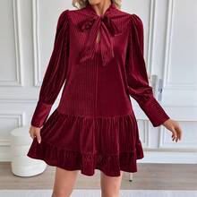 Robes courtes pour femmes - Rouge foncé - Voir 2