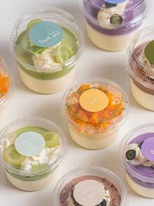 Bộ 10/30/20 cốc bánh tái sử dụng (có nắp), cốc sữa chua lạnh, cốc pudding dừa, cốc yến mạch (có nắp), cốc tráng miệng chống sốc, cốc sữa chua bền chống nứt, hộp bánh kem, cốc tráng miệng trong suốt, hộp bánh trong suốt, thích hợp cho bánh trái cây, mousse và kem, bát trái cây, hộp đựng mousse, bộ đồ ăn thời trang, dụng cụ tráng miệng hiện đại, cốc nhẹ, nhựa bền, hộp đựng tráng miệng, làm bánh tại nhà, phục vụ tiệc. - trong suốt - Xem 1