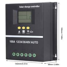 Controlador de carga solar MPPT con doble puerto USB, pantalla LCD retroiluminada, regulador de panel solar de 12V, 24V, 36V y 48V (adaptable) - A - Ver 8