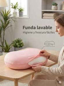 Almohada Memory Foam, Almohada Ergonómica Color Rosa, Material de Espuma Viscoelástica de Alta Calidad, No Aprieta Las Orejas/cara, Sensación de Nube, Fácil de Limpiar, Almacenamiento Práctico, Ideal para Estudiantes Trabajadores. - Rosa - Ver 6