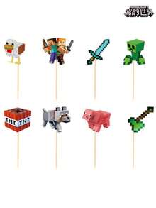 Fournitures pour fête Minecraft - Fanions, Décor de fond en spirale, Convient pour diverses fêtes - Multicolore - Voir 11