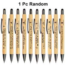 Bộ 1/5/10/20 bút bi in câu Kinh Thánh, quà tặng Cơ Đốc giáo số lượng lớn, bút bi tre Cơ Đốc giáo, có thể dùng như bút cảm ứng, bút bi in câu Kinh Thánh truyền cảm hứng cho nam và nữ, quà tặng văn phòng, trường học, tôn giáo. - Kinh thánh - Xem 10