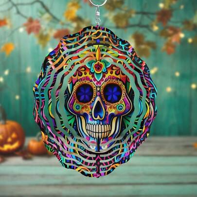 Đầu lâu kẹo 3D bằng thép không gỉ 10 inch - Hoàn hảo cho Halloween, Giáng sinh và nhiều dịp khác - Đồ trang trí sân vườn bằng kim loại đa chức năng, đồ trang trí Giáng sinh (Không bao gồm mặt dây chuyền), Kiểu dáng ngẫu nhiên