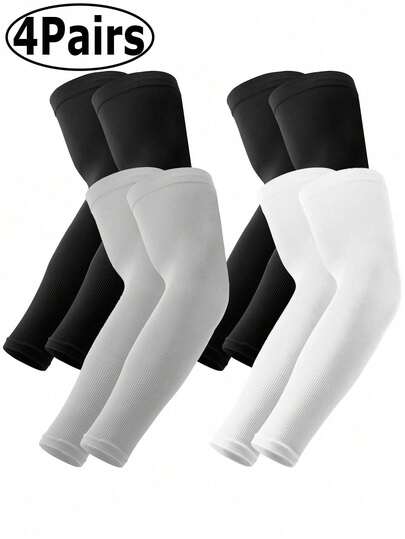 4双/1双男女通用清凉臂套。这款压缩臂套适用于足球、高尔夫和排球等运动，可为手臂提供防晒保护。