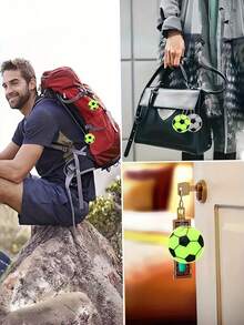 10 piezas Llaveros de balón de fútbol reflectantes por ambos lados | Llaveros de mini fútbol, impermeables y duraderos - Adecuados para mochilas, bicicletas, caminar y correr, excelentes para ocasiones festivas - Ver 7