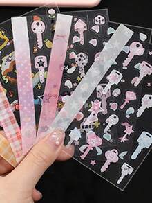 1 Book Of 20pcs Cute Series Sticker Set, PET Decorative Pattern Sticker Book With Diverse Patterns And Themes, 20 Die-Cut Stickers For Office & School Supplies, Back To School Scrapbook Supplies Scrapbooking - A - View 4