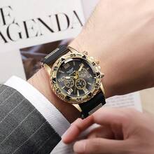 4-Piece Men's Faith Cross Watch Set: Multifunctional Quartz Chronograph Watch, Cross Necklace, Ring, And Wallet, Suitable For Workplace, Meetings, Dates, And Streetwear, Available In 2 Colors - Multicolor - View 7