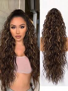 Ponytail Extensions, 30 Inch Gradient Gray Ponytail Extensions, Suitable For Women's Multi-Layer Fluffy Thick Wavy Chin Clips, Fake Ponytail Soft Synthetic Hair Extensions - Multicolor - View 15