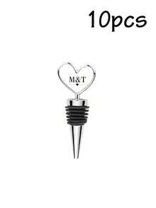 1/2pcs Personalized Text Wedding Wine Stopper, Metal Silicone Wine Bottle Stopper, Custom Photo And Date, Engraved Wedding Favors For Anniversary Birthday Graduation Housewarming Keepsake - Style a - View 23