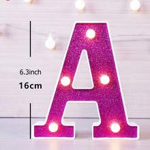 1件 16cm 紫色發光字母燈，家居裝飾 LED 字母燈，室內房間裝飾，婚禮求婚裝飾，生日派對裝飾字母燈牌 - 紫色 - 查看 36