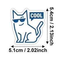 15张全新抽象猫咪贴纸 - 创意可爱趣味猫咪主题宠物贴纸，防水涂鸦贴纸 - 彩色 - 查看 10