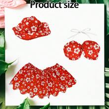 1 Set Hawaii Rosa Kirschblüten Bikini Rasen Gans Outfit, geeignet für 17/23 Zoll Beton Veranda Gans Dekoration, perfekt für Feiertags Familienparty Garten Hof Dekoration (Gans Skulptur nicht enthalten) - C - Übersicht 4