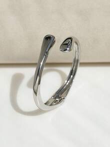 1pc Fashionable Versatile Charming Women's Metal Polished Open Bangle Bracelet, Smooth Surface, Gift For Friends - Bracelet - View 10