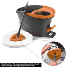 2Pack Spin Mop Replacement Heads,Spinning Mop Replace Head For Easy Wring Mop, 100% Microfiber Mop Head Replacement Compatible With Triangle Spin Mop Refill For Floor Cleaning,White - Màu A - Xem 3