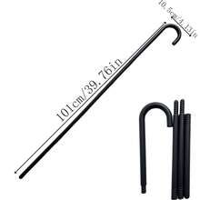 1pc Holiday Party Prop, Costume Prop Cane, All Black Magician's Cane, Curved Black Photo Prop - Multicolor - View 15
