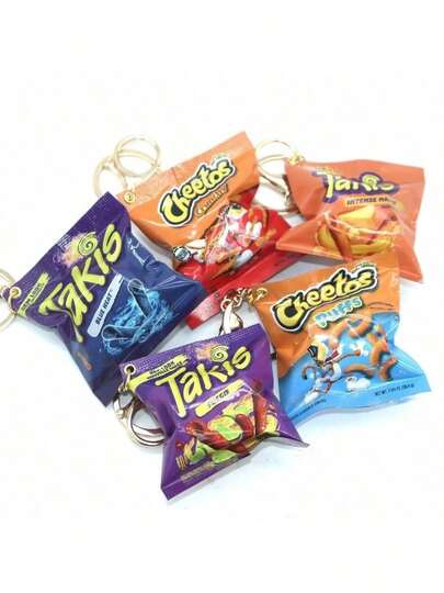 5pcs Creative Simulated Potato Chip Snack Bag Keychain Pendant