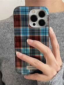 Y2K Retro Brown Striped Transparent Phone Case, Compatible With IPhone 17/12/13/14/15/16 Pro Max/14/15/16 Plus/11, Artistic And Simple Looking Phone Case With Soft Back Cover That Is Shockproof, Waterproof, Drop Resistant, And Scratch Resistant - Plaid - View 5