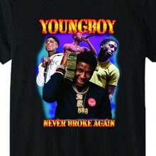 YoungBoy Never Broke Again Rapper New Gildan T-Shirt USA Size - 黑色 - 查看 1
